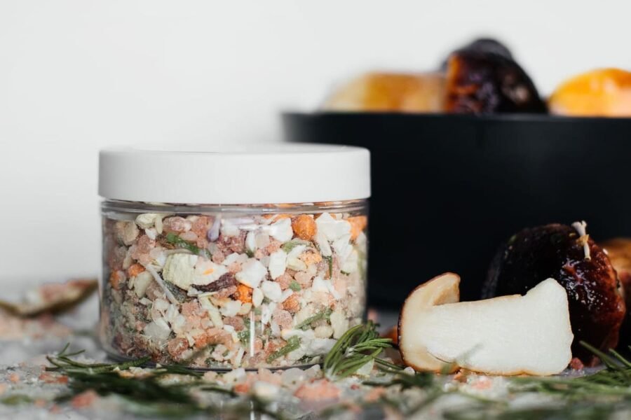 Salt with dried porcini mushrooms