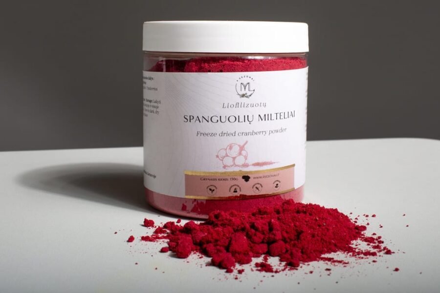 Liofilizuotų spanguolių milteliai