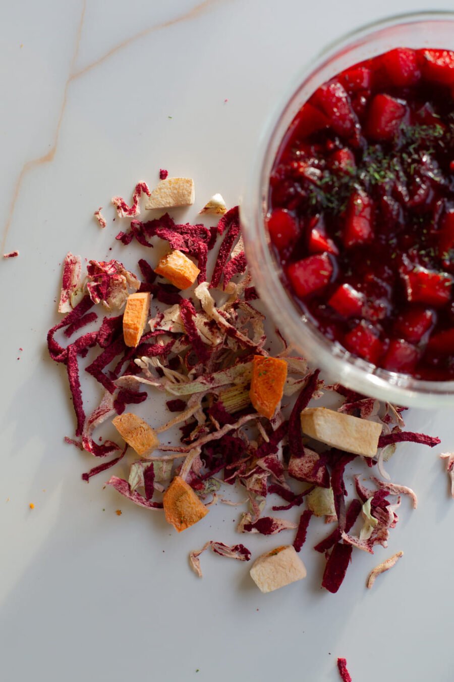 Freeze-dried beetroot soup