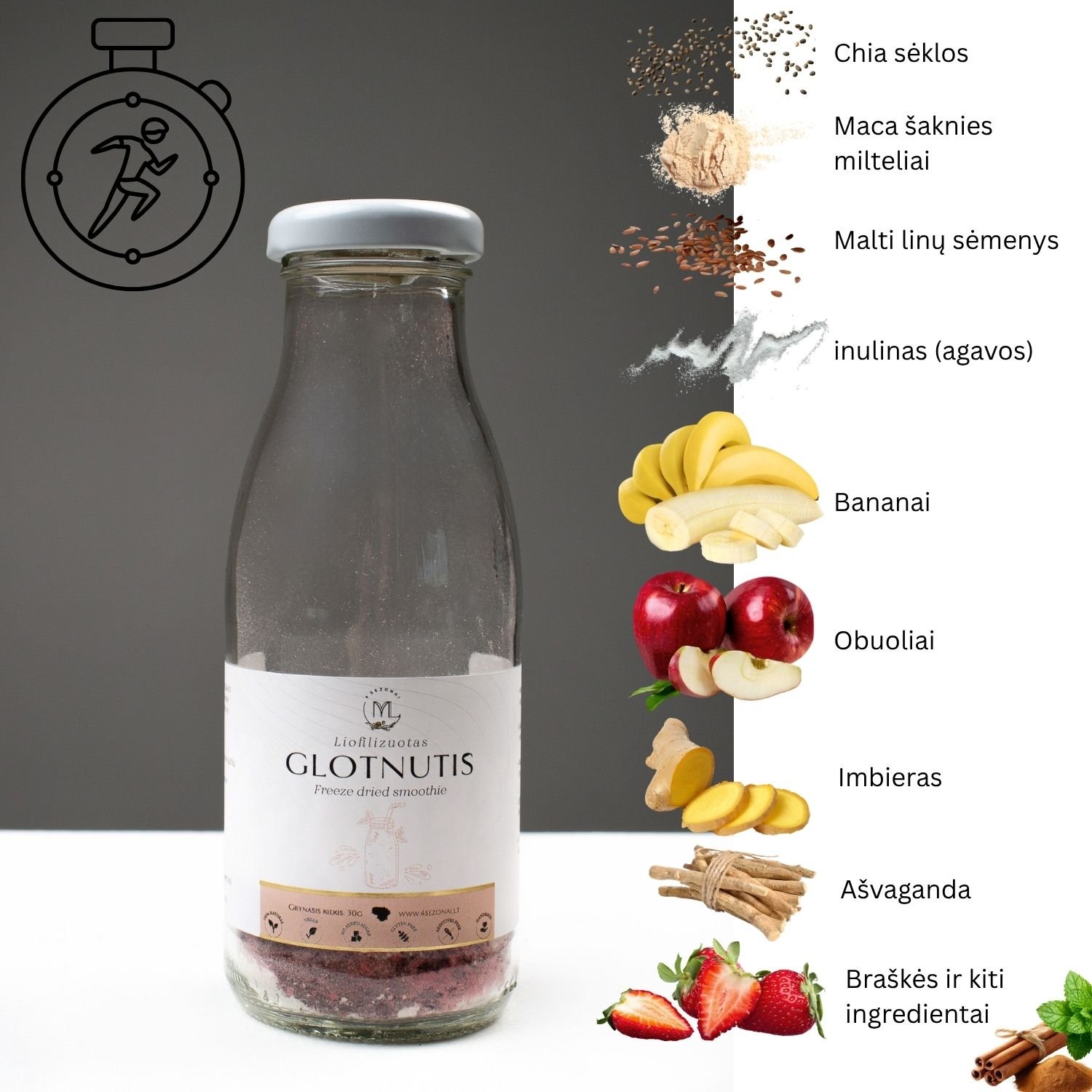 Liofilizuotas glotnutis „Energijai"