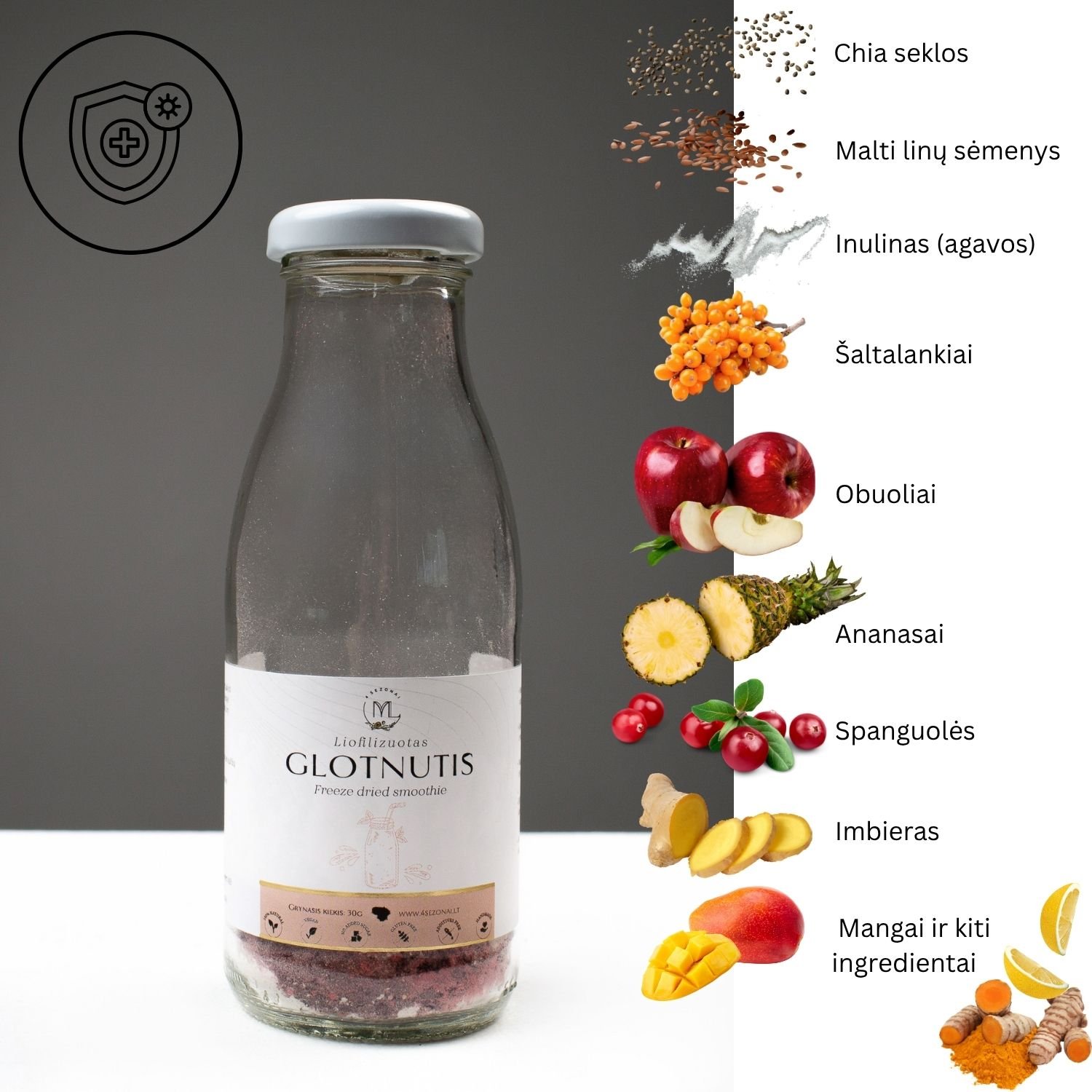 Liofilizuotas glotnutis „Imunitetui"